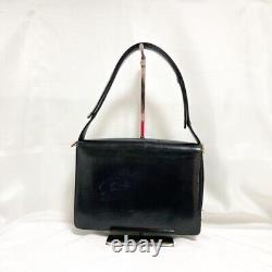 CELINE Horse Carriage Tote Hand Bag 2way Leather Black Vintage Woman From Japan