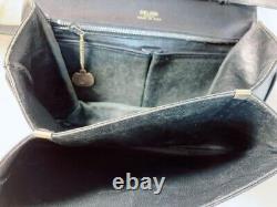 CELINE Shoulder Bag Black Horse bit Gold Hardware Vintage Leather Authentic