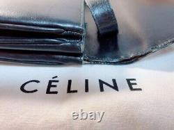 CELINE Shoulder Bag Black Horse bit Gold Hardware Vintage Leather Authentic