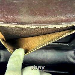 CELINE Shoulder Bag Gold Hardware Horse bit Leather Brown Vintage JAPAN Auth