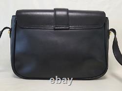 CELINE Shoulder Bag Purse Horse Carriage Leather Vintage Black Auth