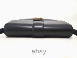 CELINE Shoulder Bag Purse Horse Carriage Leather Vintage Black Auth