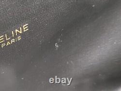 CELINE Shoulder Bag Purse Horse Carriage Leather Vintage Black Auth