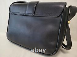 CELINE Shoulder Bag Purse Horse Carriage Leather Vintage Black Auth