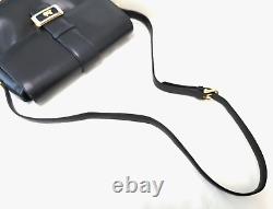 CELINE Shoulder Bag Purse Horse Carriage Leather Vintage Black Auth