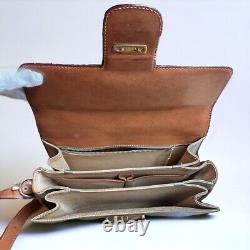 CELINE Shoulder bag PVC Leather Horse Carriage Triomphe Brown Vintage Authentic