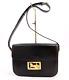 CELINE Vintage Bag Shoulder Bag Horse Carriage Buckle Leather Black Authentic