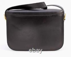 CELINE Vintage Bag Shoulder Bag Horse Carriage Buckle Leather Black Authentic