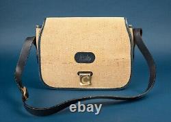 CELINE Vintage Canvas Shoulder Bag Horse & Carriage Logo Celine Paris