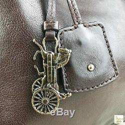 CELINE Vintage Dark Brown Leather Tote Satchel Bag SALE! Horse Classic