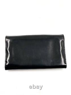 CELINE Vintage Horse Carriage Wallet/Purse Black Leather