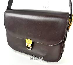 CELINE Vintage Shoulder bag Horse Carriage Leather Auth 0133