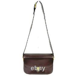 CELINE Vintage Shoulder bag Horse Carriage Leather Auth 0133