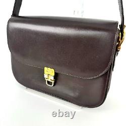 CELINE Vintage Shoulder bag Horse Carriage Leather Auth 0133