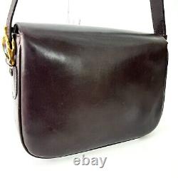 CELINE Vintage Shoulder bag Horse Carriage Leather Auth 0133