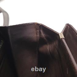 CELINE Vintage Shoulder bag Horse Carriage Leather Brown Purse Authentic