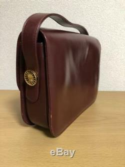 CELINE vintage horse-drawn carriage bracket leather shoulder bag P2954