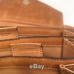 CHLOE RARE Business Vintage Leather Travel Compartment Handbag Clutch Brass