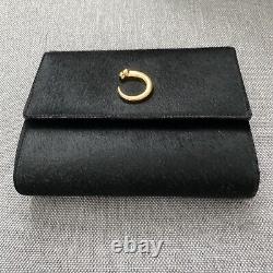 Cartier Vintage Trifold Horse Hair Leather Wallet PANTHERE