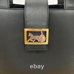 Celine Hand Bag Horse Carriage Leather Black W13.8 x H9.5 x D4 Vintage
