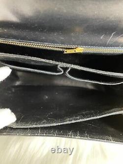 Celine Horse Carriage Shoulder Bag Black Leather Old Vintage Authen