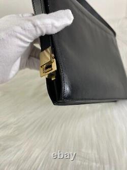 Celine Horse Carriage Shoulder Bag Message Bag Black Leather Old Vintage Authen