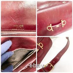 Celine Shoulder Bag Horse Bit Carriage Fittings Leather Vintage 77326