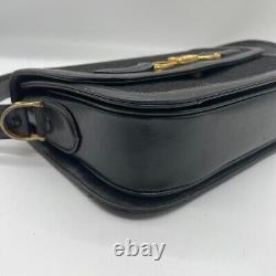 Celine Shoulder Bag Horse Carriage Jacquard Black W9.5 x H6.7 x D2.8 Vintage