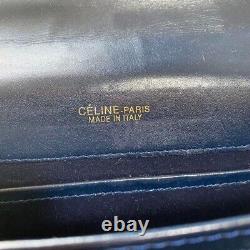 Celine Shoulder Bag Horse Carriage Jacquard Navy W9 x H6.5 x D1.4 Vintage