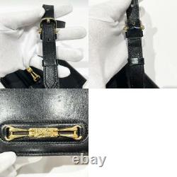 Celine Shoulder Bag Purse Leather Horse-Drawn Carriage Vintage Used APR