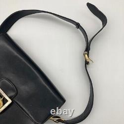 Celine Shoulder bag Horse Carriage Leather Black Vintage Gold from japan