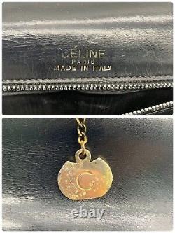 Celine Shoulder bag Horse Carriage Leather Black Vintage Gold from japan