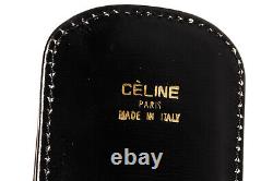 Celine Vintage Black Leather Horse Carriage Box Shoulder Bag