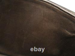 Celine Vintage Horse Carriage Dark Brown Leather Shoulder Bag Ey462