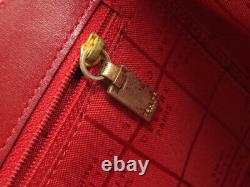 Celine Vintage Horse Carriage Red Leather Vanity Hand Bag Ey538