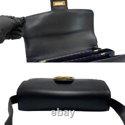Celine Vintage Shoulder Bag Horse Carriage Leather Black Used from japan