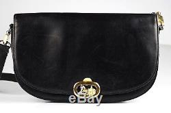 Celine Vintage bag black leather Horse Carriage trio style Borsa a Tracolla