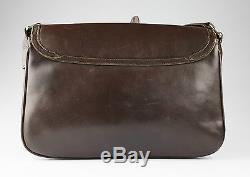 Celine Vintage bag brown leather Horse Carriage trio style Borsa a Tracolla
