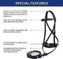 Certified Horse Western Leather Tack Studded Bitless Side pull Bridle Reins