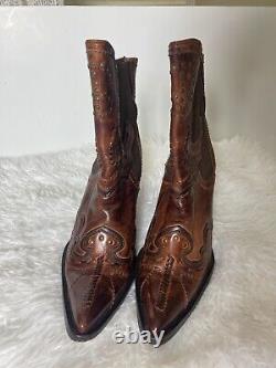 Charlie 1 Horse Vintage Handmade Leather Boots / Size 8 Women's Western Cowgirl