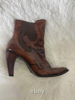 Charlie 1 Horse Vintage Handmade Leather Boots / Size 8 Women's Western Cowgirl