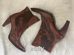 Charlie 1 Horse Vintage Handmade Leather Boots / Size 8 Women's Western Cowgirl