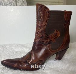 Charlie 1 Horse Vintage Handmade Leather Boots / Size 8 Women's Western Cowgirl