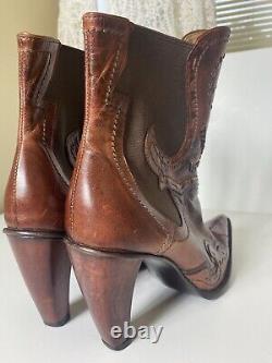 Charlie 1 Horse Vintage Handmade Leather Boots / Size 8 Women's Western Cowgirl