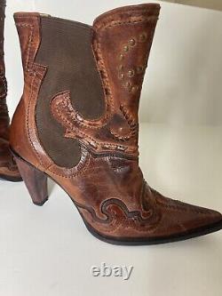 Charlie 1 Horse Vintage Handmade Leather Boots / Size 8 Women's Western Cowgirl