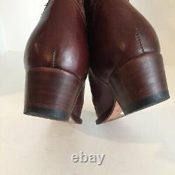 Charlie Horse Women's Cowboy Boots Leather Ankle Snip Toe Inlay Vintage 6.5B