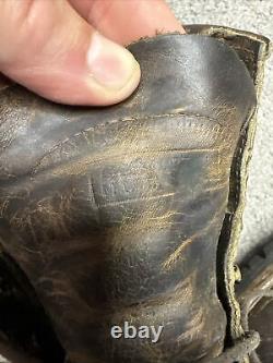 Chippewa Brown Leather Crazy Horse Lace Up Logger Boots Size 7 Vintage USA Made