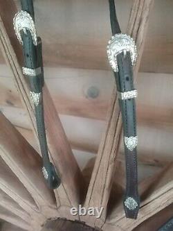 Circle Y Vintage Headstall & Breast Collar With Jewelers Bronze & Rubies