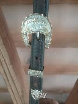 Circle Y Vintage Headstall & Breast Collar With Jewelers Bronze & Rubies