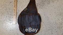 Civil war black leather horse saddle bags saddlebag vintage rough shape US